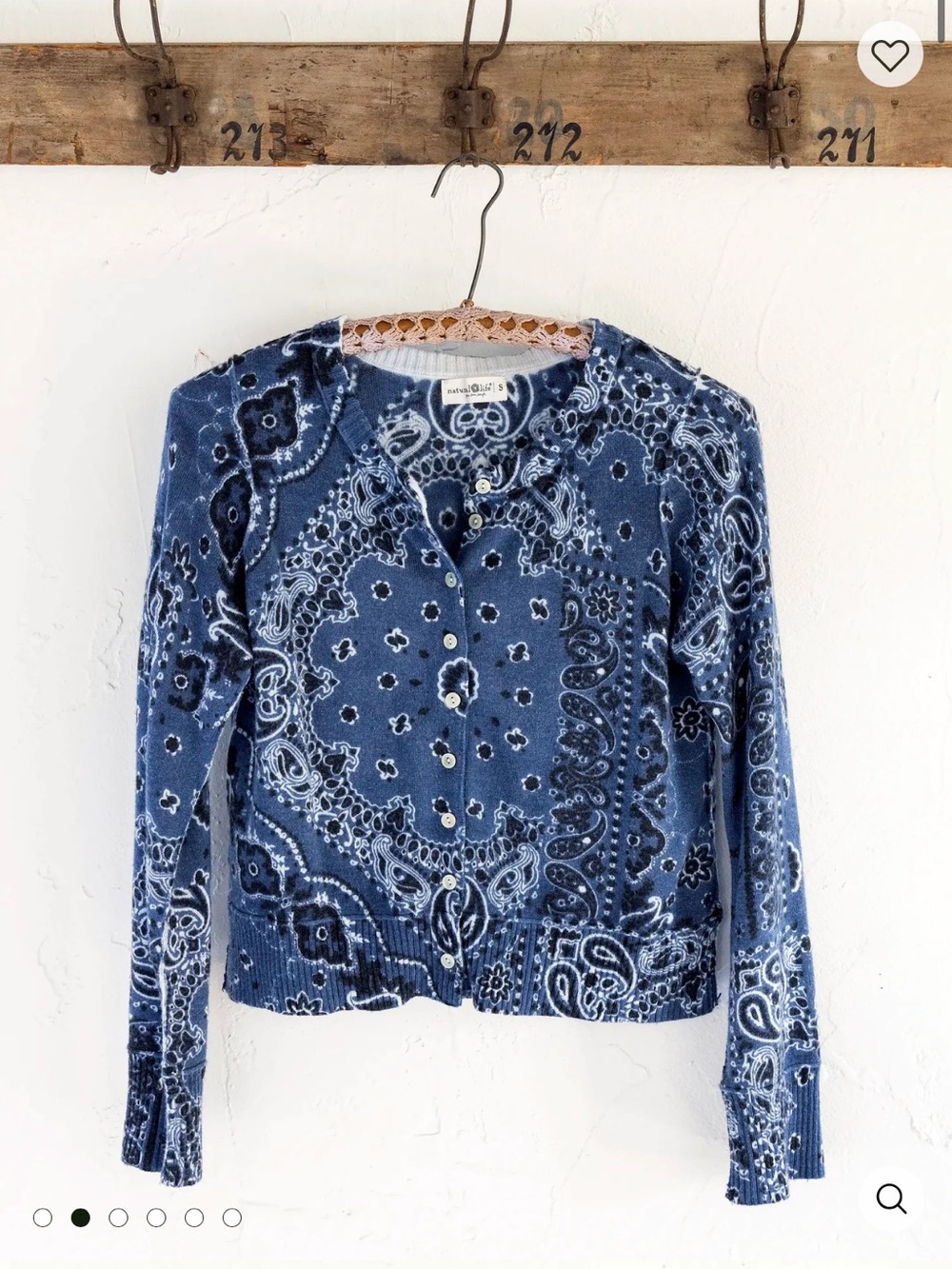 Blue Bandana-Print Button Your Everything Cardigan - Picture 2 of 2